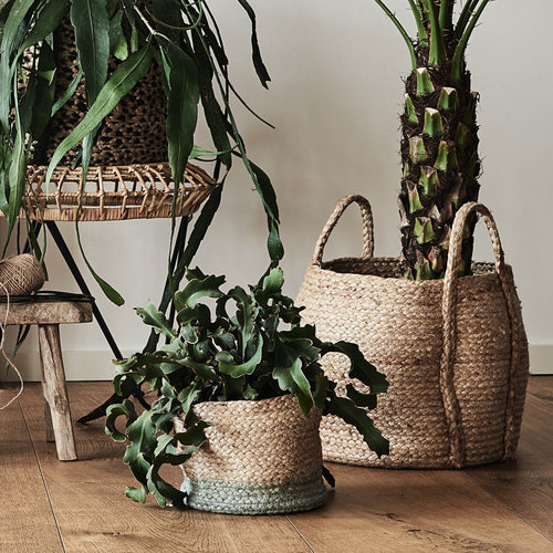 Dasai Basket in natural & grey green | Home & Living inspiration | URBANARA
