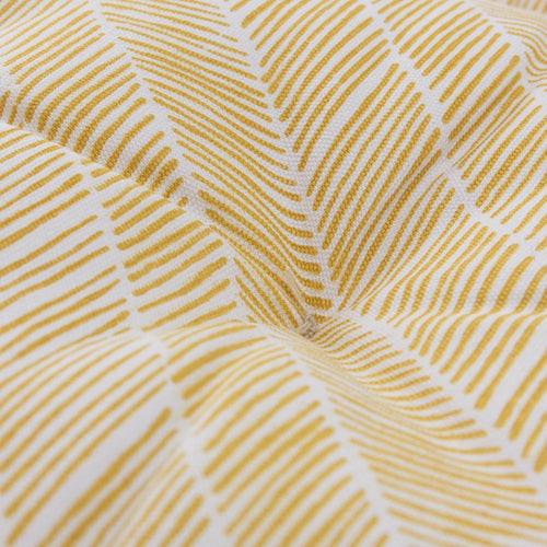 Avola cushion, bright mustard & natural white, 100% cotton & 100% polyester | URBANARA outdoor accessories