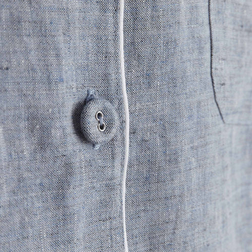 Casaal Nightshirt dark grey blue & white, 100% linen & 100% cotton | High quality homewares
