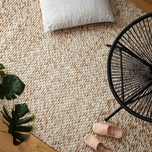Salo Rug in cognac & warm beige & natural white | Home & Living inspiration | URBANARA