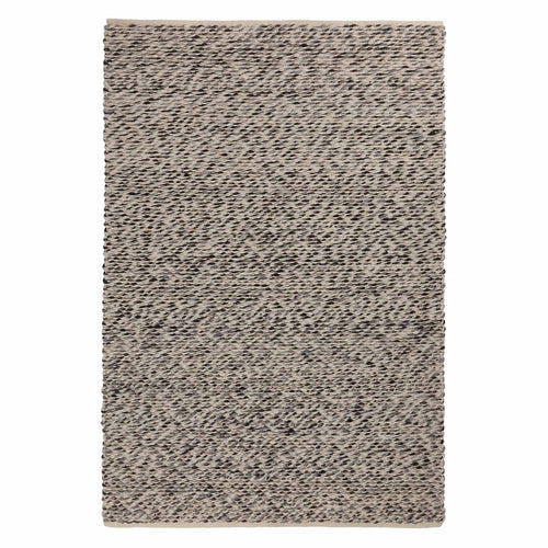 Salo Rug charcoal melange & natural white & natural, 55% wool & 40% polyester & 5% jute | URBANARA wool rugs