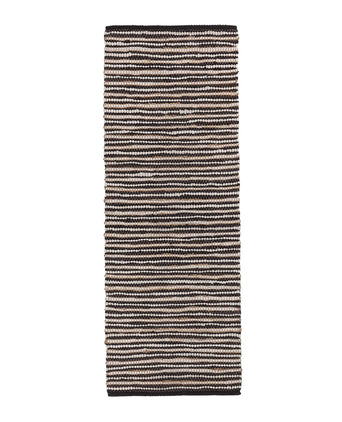Metz Runner black & white & natural, 20% jute & 20% leather & 60% cotton