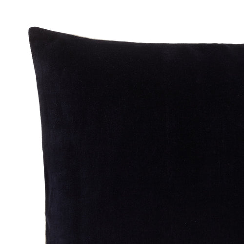 Amreli cushion cover, dark blue & natural, 100% cotton & 100% linen | URBANARA cushion covers