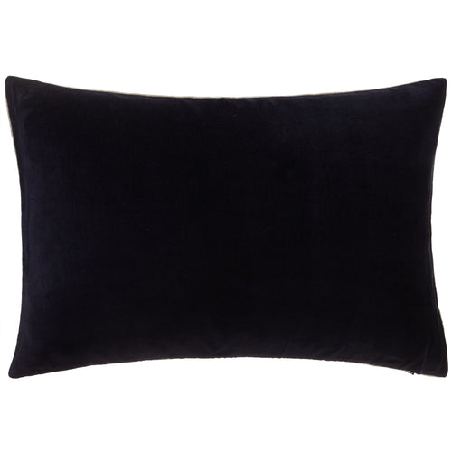 Amreli cushion cover, dark blue & natural, 100% cotton & 100% linen