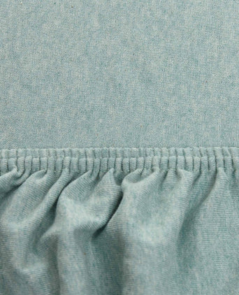 Sabugal fitted sheet, light grey green melange, 100% cotton