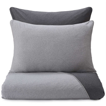 Coria duvet cover, light grey melange & charcoal melange & grey, 100% cotton