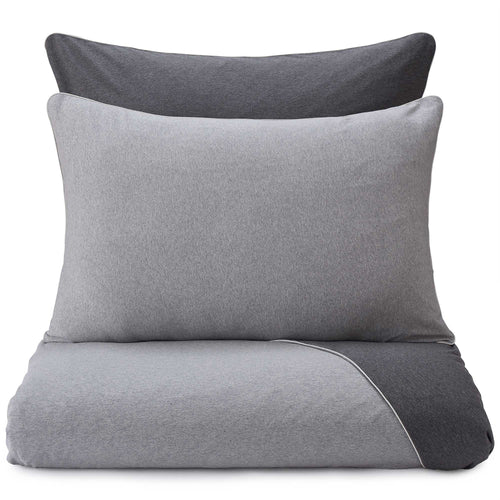 Coria duvet cover, light grey melange & charcoal melange & grey, 100% cotton