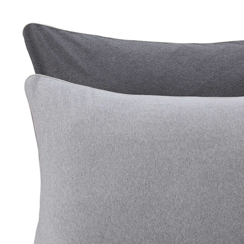 Coria duvet cover, light grey melange & charcoal melange & grey, 100% cotton | URBANARA jersey bedding