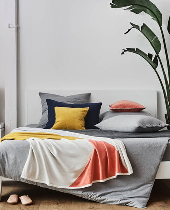 Coria duvet cover, light grey melange & charcoal melange & grey, 100% cotton