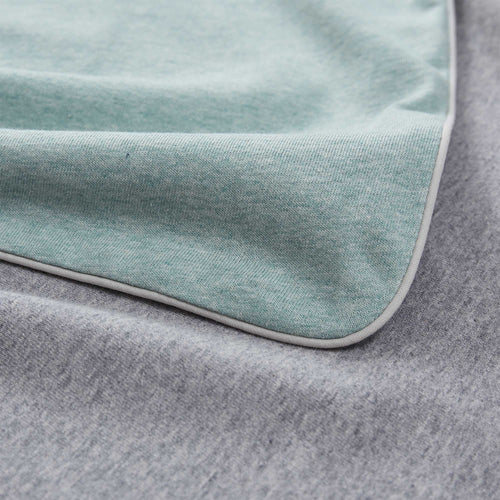 Coria duvet cover, light grey green melange & grey melange & grey, 100% cotton | URBANARA jersey bedding
