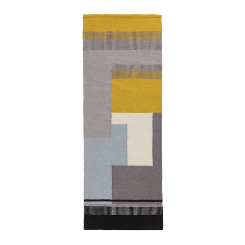 Grey & Ice blue & Bright mustard Indari Läufer | Home & Living inspiration | URBANARA