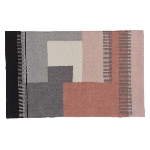Indari doormat, grey & light pink & dusty pink, 100% pet