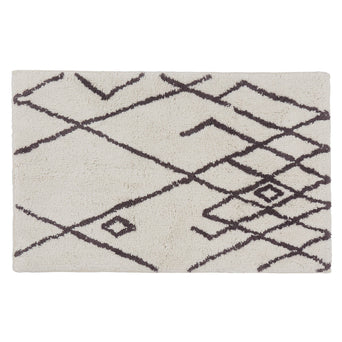 Zerdali bath mat, natural white & dark grey, 100% cotton