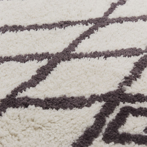 Zerdali bath mat, natural white & dark grey, 100% cotton |High quality homewares