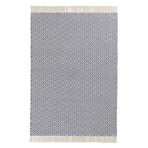 Barota rug, ultramarine & white, 100% pet |High quality homewares