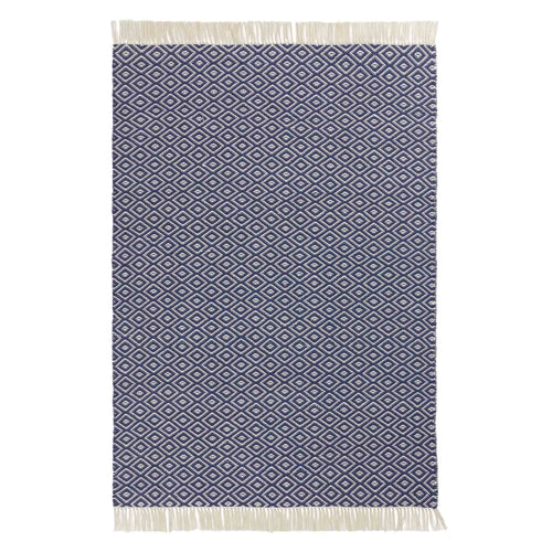 Barota rug, ultramarine & white, 100% pet | URBANARA outdoor accessories