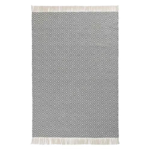Barota rug, green grey & white, 100% pet | URBANARA outdoor accessories