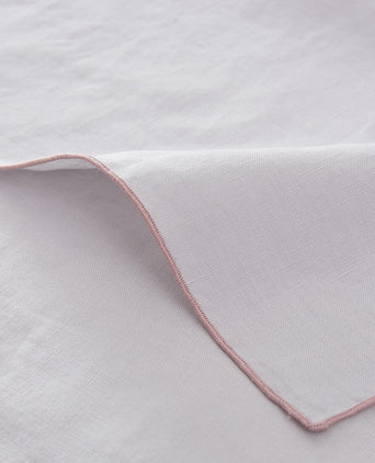 Alvalade table cloth, light grey & powder pink, 100% linen