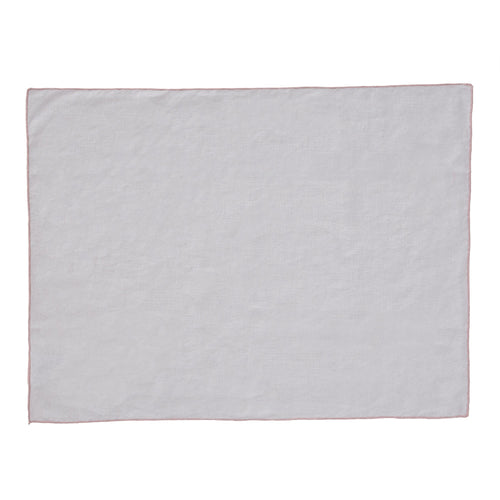Alvalade table cloth, light grey & powder pink, 100% linen |High quality homewares