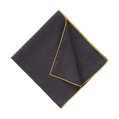 Alvalade table cloth in dark grey & bright mustard, 100% linen |Find the perfect tablecloths