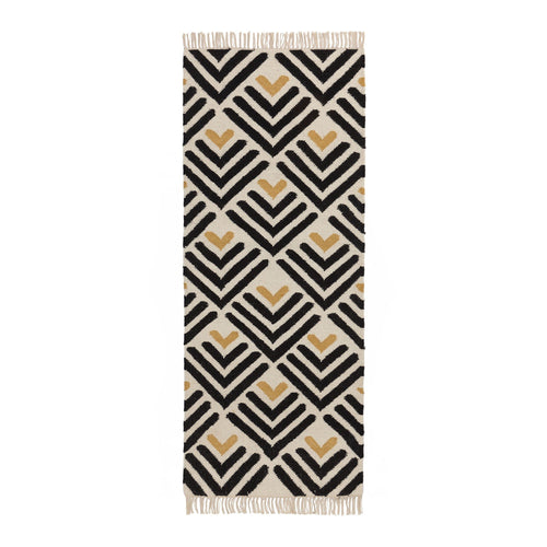 Black & Bright mustard & Natural white Caen Läufer | Home & Living inspiration | URBANARA
