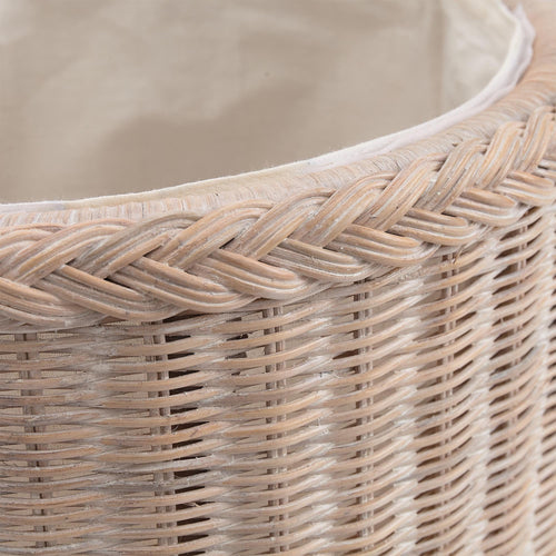 Java laundry basket, chalk white, 100% rattan |High quality homewares