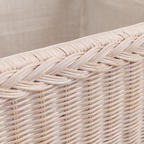 Java laundry basket, chalk white, 100% rattan |High quality homewares