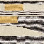 Kovalam rug, black & bright mustard & natural white, 90% wool & 10% cotton | URBANARA wool rugs