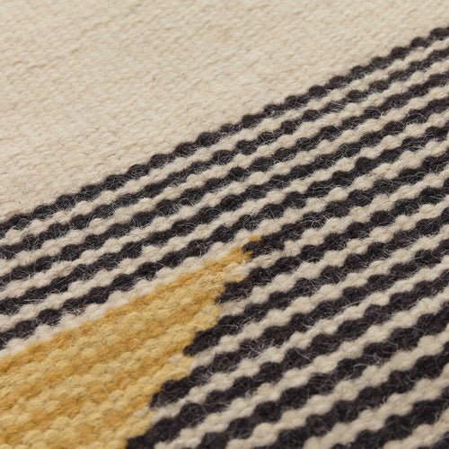 Kovalam runner in black & bright mustard & natural white, 90% wool & 10% cotton |Find the perfect runners