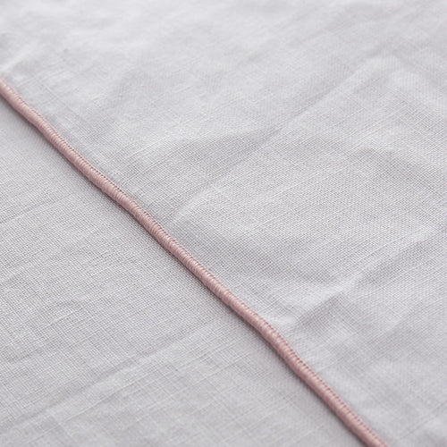 Alvalade cushion cover, light grey & powder pink, 100% linen | URBANARA cushion covers