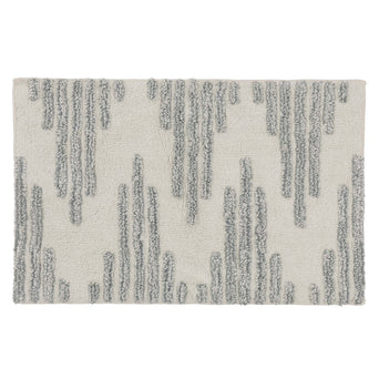 Eskil bath mat, natural white & light green grey, 100% cotton