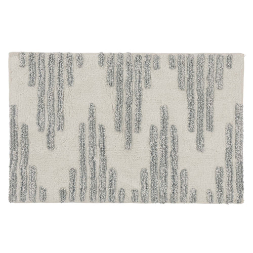 Eskil bath mat, natural white & light green grey, 100% cotton