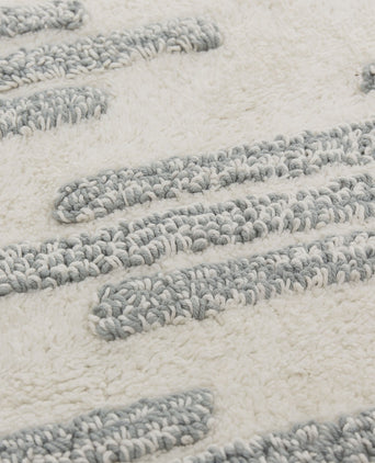 Eskil bath mat, natural white & light green grey, 100% cotton