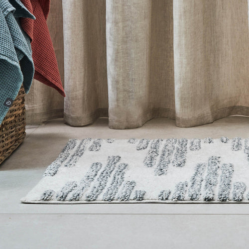 Eskil bath mat, natural white & light green grey, 100% cotton | URBANARA bath mats