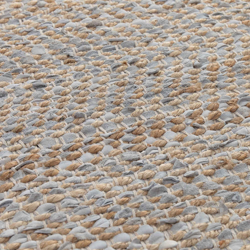 Nattika runner, white & natural, 45% leather & 45% jute & 10% cotton | URBANARA runners