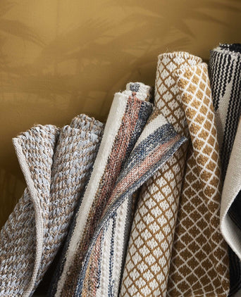 Nattika rug, white & natural, 45% leather & 45% jute & 10% cotton