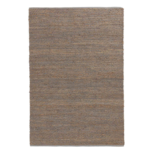 Nattika rug, grey & natural, 45% leather & 45% jute & 10% cotton | URBANARA jute rugs