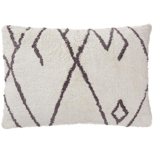 Keelam cushion cover, natural white & dark grey, 100% cotton