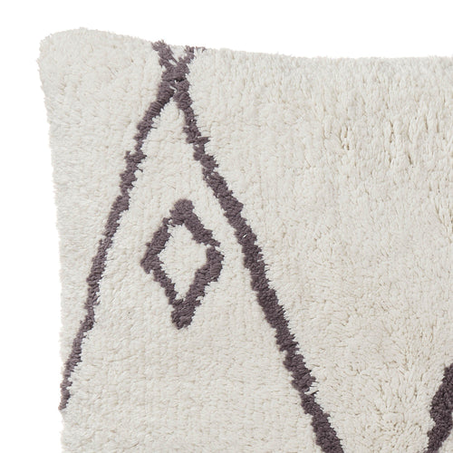 Keelam cushion cover, natural white & dark grey, 100% cotton | URBANARA cushion covers