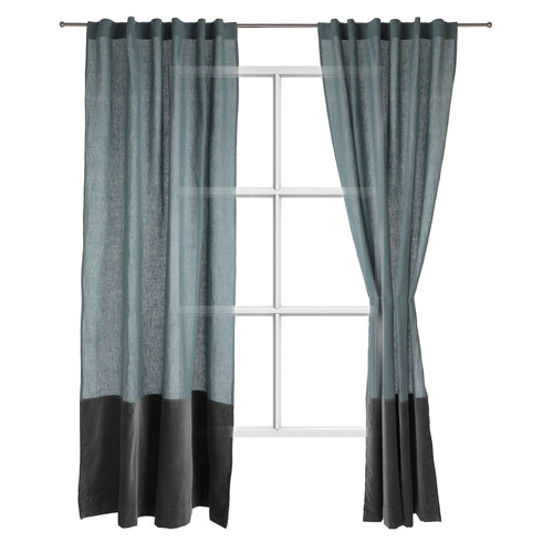 Saveli Curtain light green grey & green grey, 100% linen & 100% cotton