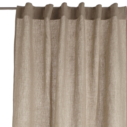 Saveli Curtain natural & grey, 100% linen & 100% cotton | URBANARA curtains