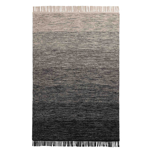 Ziller rug, black & natural white, 100% cotton | URBANARA cotton rugs
