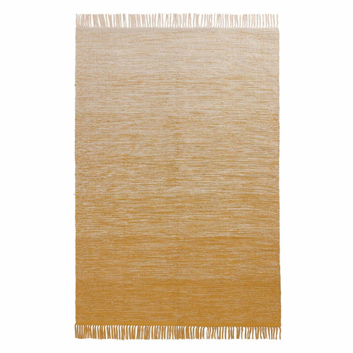 Ziller rug, bright mustard & natural white, 100% cotton | URBANARA cotton rugs