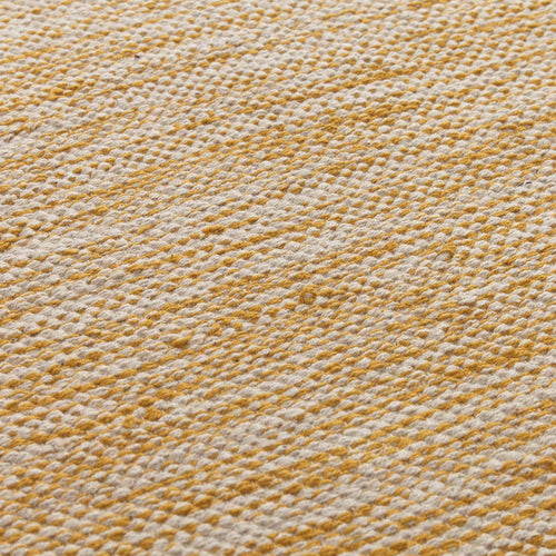 Ziller rug, bright mustard & natural white, 100% cotton |High quality homewares