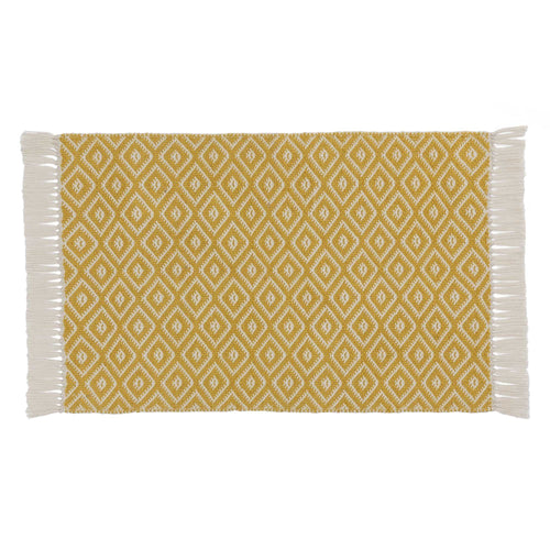 Barota doormat, bright mustard & white, 100% pet | URBANARA outdoor accessories