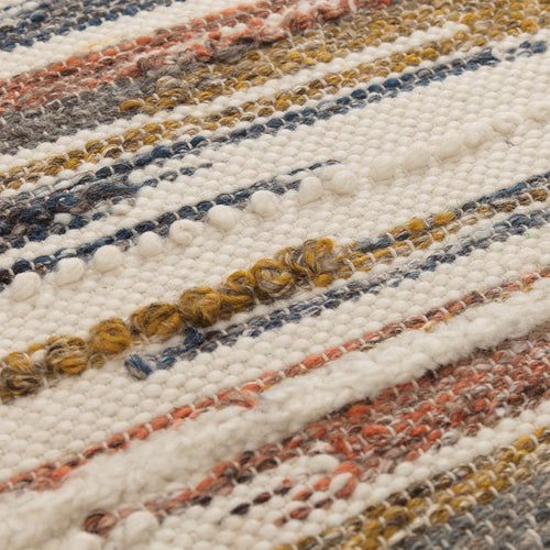 Colmar rug in mustard & cognac & dark blue, 100% new zealand wool |Find the perfect wool rugs