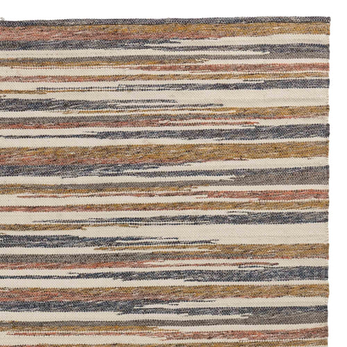 Colmar rug, mustard & cognac & dark blue, 100% new zealand wool