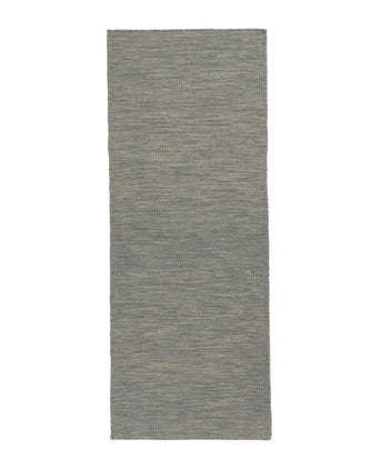 Gravlev runner, green grey & light green grey & natural white, 50% new wool & 50% cotton