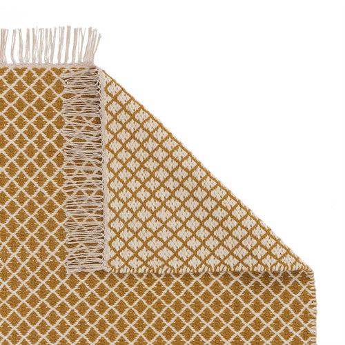 Loni rug, bright mustard & off-white, 100% wool
