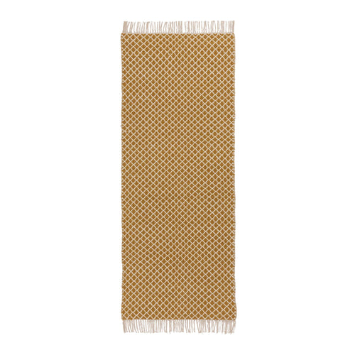 Loni runner, bright mustard & off-white, 100% wool |High quality homewares